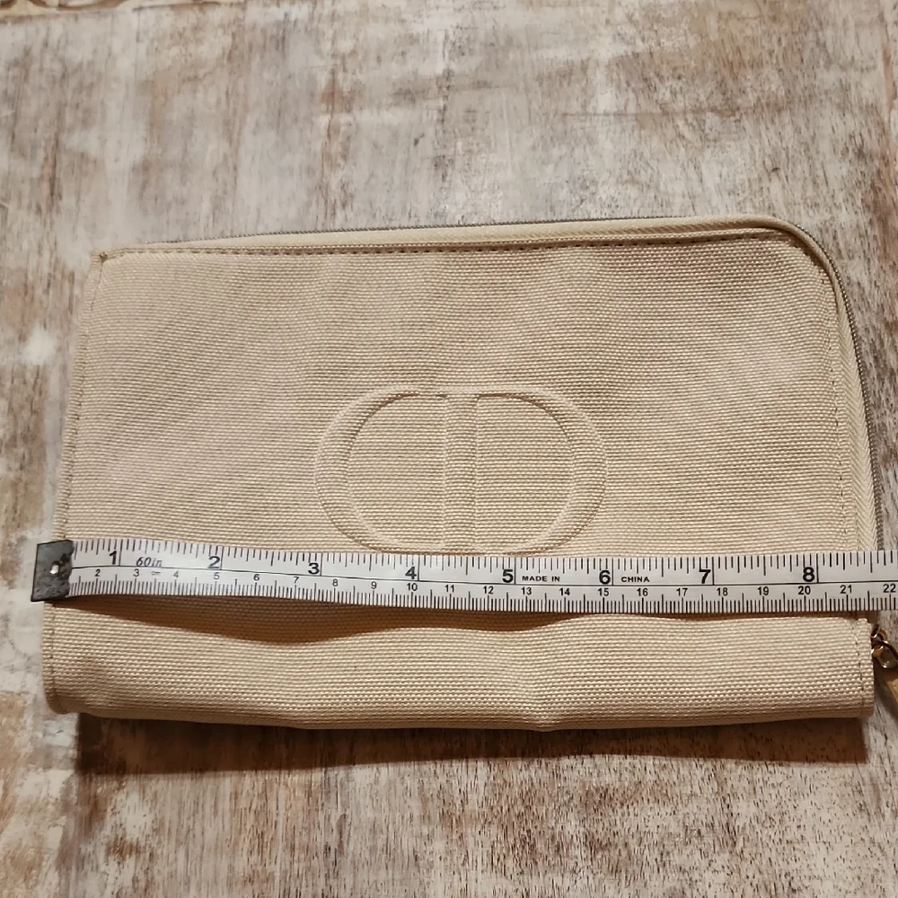 Dior Beige Canvas Cosmetic Pouch
